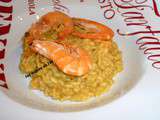 Risotto au curry et crevettes