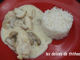 Aiguillettes de poulet aux champignons et sauce yaourt citron