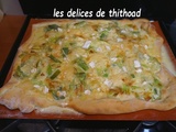 Pizza poireaux, brie et soja