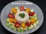 Salade de crabe, riz et pomme