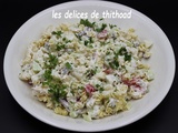 Salade de pâtes , mayonnaise sans oeuf