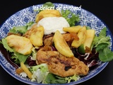 Salade de pommes au curry, poulet citronné et sauce au yaourt