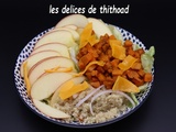 Salade de quinoa, pommes, patate douce et mimolette