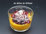 Verrine pomme, carotte et fruits rouges