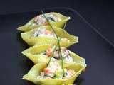 Conchiglionis farcies saumon, courgettes et ricotta