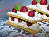 Feuilletés chantilly et framboises