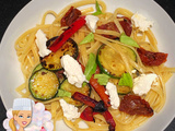 Linguines aux légumes sautés et ricotta