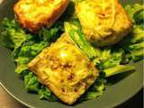 Salade , toast st Marcellin au miel et noisettes