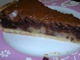 Tarte aux chocolat, poire et amande