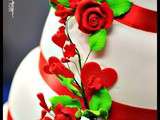 Wedding cake blanc et rouge