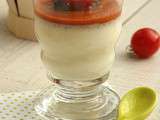 Panna cotta mozzarella et son coulis de tomate