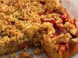 Pavé de streusel fraise- rhubarbe