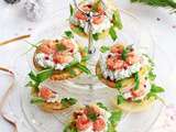 Blinis aux crevettes, citron et gingembre