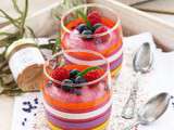 Mousse aux Myrtilles-Framboises et Fleurs de Violettes