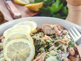 Salade de pois chiches, concombre et thon