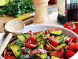 Salade de tomates et concombre aux herbes