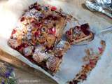 Gâteau crumble à la rhubarbe et aux framboises