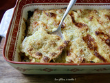 Gratin de ravioles aux poireaux et munster