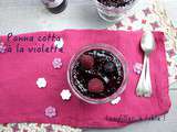 Panna cotta à la violette, coulis mûres framboises