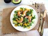 Salade avocat, mangue et crevettes