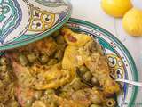 Tajine de poulet au citron confit et olives