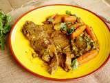 Tajine de tendrons de veau aux carottes, pommes de terre et petits pois