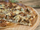 Tarte feuilletée aux pleurotes, girolles et gorgonzola