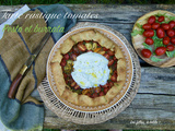 Tarte rustique aux tomates cerises, pesto et burrata