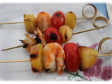 Brochettes crevettes