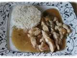 Poulet au caramel , sauce soja , gingembre