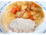 Rôti de porc , carottes, pommes de terre ( Cookéo)