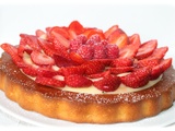 Tarte renversée fraises framboises et citron