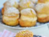 Choux craquelin aux pommes et à la mousse de mascarpone au caramel au beurre salé