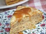 Gâteau de crêpes aux beurre de pommes et caramel à la fleur de sel