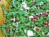 #metrosante: salade de roquette, granny smith, noix, canneberges et fromage de chèvre, vinaigrette au miel