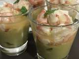 Ceviche de gambas et guacamole en verrines