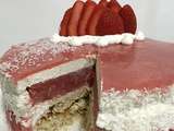 Entremets coco-fraise et son nappage à la fraise (sans pectine)