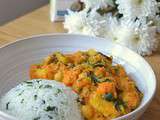 Carry de courge et pomme de terre au lait de coco / Riz à la coriandre