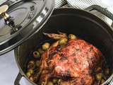 Poulet en cocotte, olives et épices