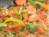 Wok de gambas aux légumes