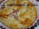 Muffins au fromage et jambon de dinde