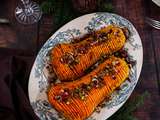 Butternut hasselback rôti au sirop d’érable