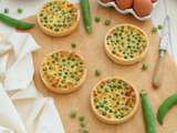 Quiches petits pois, lardons, Boursin