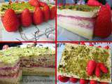 Entremets fraise-pistache