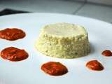 Flan de courgettes, sauce tomate au basilic