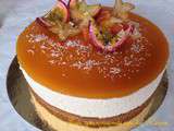 Entremet croustillant speculoos et mousse chocolat blanc-passion