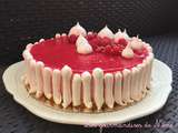 Entremet framboise insert pannacotta vanille