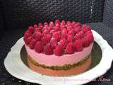 Entremet pistache-framboises