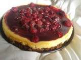 Cheesecake vanille /citron au fruits rouge arrosé de son coulis