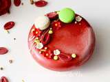 Entremets fraise, pistache et vanille